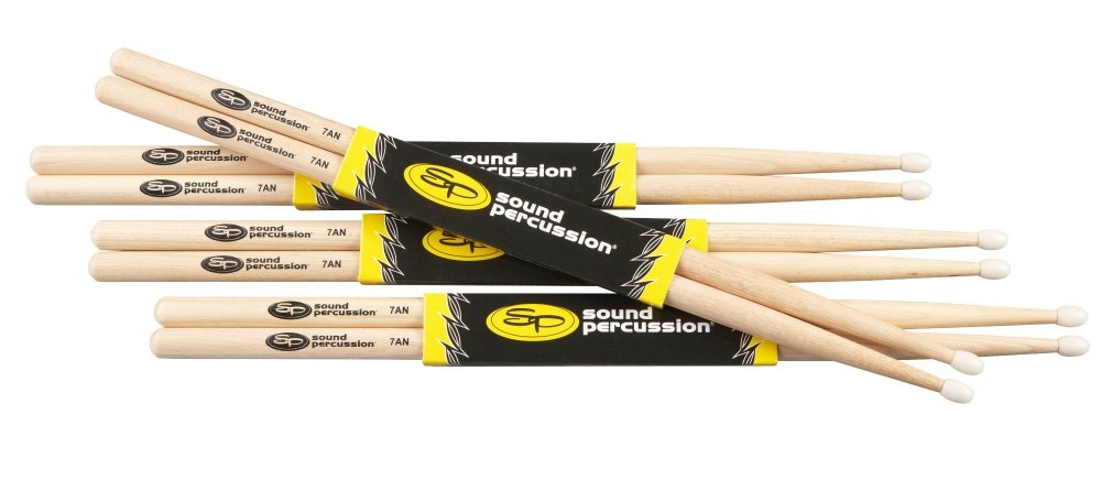 Sound Percussion Labs Hickory Drumsticks 4-Pack 7A Nylon