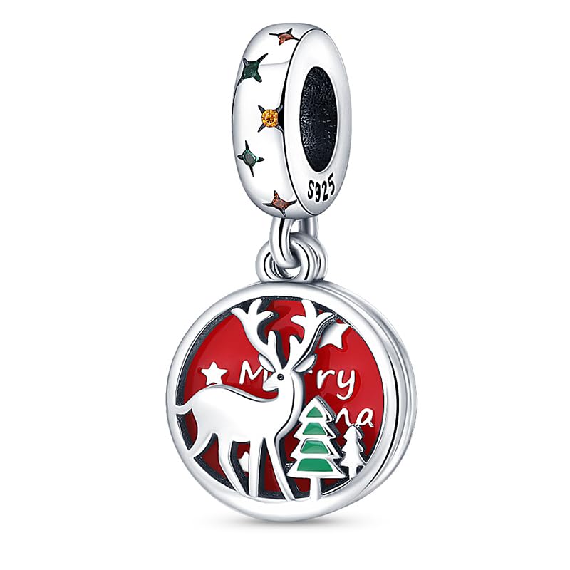 TINSLO Ciondolo Argento Sterling 925 con Cubic Zirconia Pendenti per Pandora Braccialetti, Compatibile con Braccialetti e Collane europei, perfetto Regali per Moglie e Ragazze B3