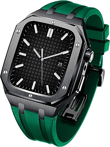 Kit modifié luxe en fluororubbe avec boîtier antichoc Apple Watch 45 mm durable