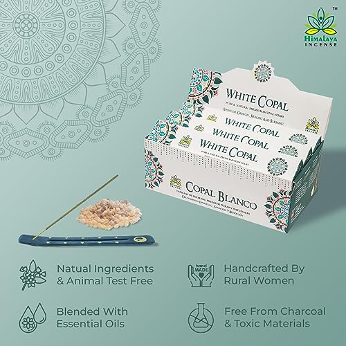 Image of Himalaya Premium Incense Sticks for Everyday Use | Aroma Fragrance Sticks|Pooja Room Items for Home & Prayers | Freshness Positive Energy (White Copal) (Pack of 12, Each of 15 GM)