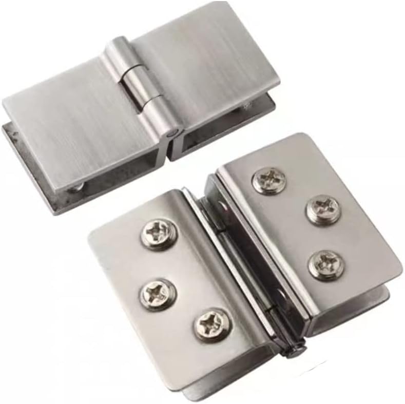 Door Hinges,Residential Door Hardware,Shower Glass Door Hinge Panel,Pivot Hinges,180 Degree Stainless Steel Adjustable Glass Clamp Cabinet Door Hinge,Heavy Duty Shower Door Clamp Door Pivot Hinge Adap