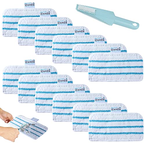 12 Pièces Lingette Patin Balai Vapeur pour Black et Decker Steam Mop, Serpillere Microfibre Balais Vapeur Compatible pour Black and Decker FSM1616 FSM1630 FSMH13e10 FSMH13e5 FSM1615 FSMP20 FSM1620