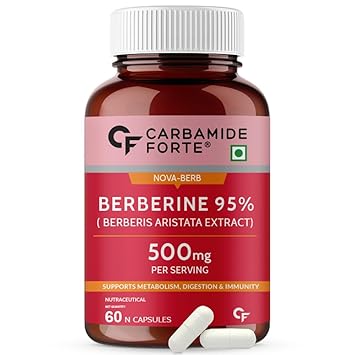 Carbamide Forte Berberis Berberine 95% with Milk Thistle & Cinnamon | Berberine Capsules 500 mg | Berberine Supplements | 60 Veg Capsule - image, photos