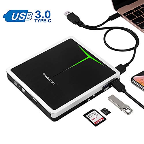 External CD DVD Drive Guamar 5 in 1 USB 3.0 USB C CD