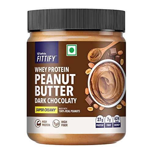 Image of Saffola FITTIFY Whey Protein Peanut Butter | Dark Chocolaty | 200g & Saffola FITTIFY Vegan Protein Peanut Butter | 340g