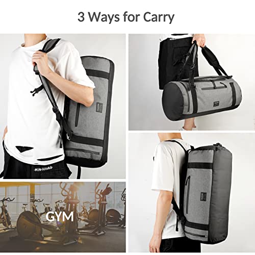 Travel Duffel Bag with Shoe Compartment, Dorfly Durable Carry on Sports Gym Bag with Wet Pocket, Water Resistant Overnight Underseat Travel Bag Camping Driving Tours, Swim Workout Fitness