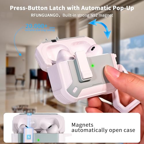 Image of RFUNGUANGO for AirPods Pro 2 Case, White Green
