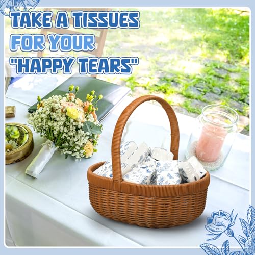 Image of Therwen 100 Pack Pocket Tissues Travel Bulk 1000 Sheet, Butterfly
