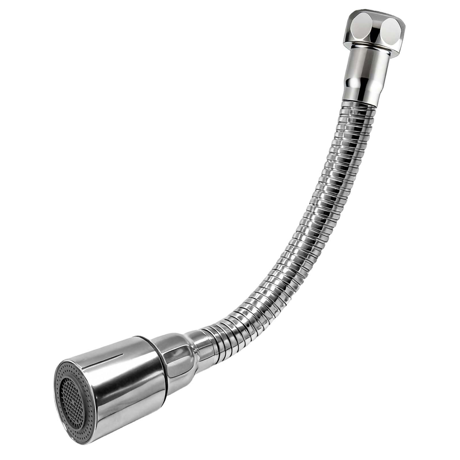 Alargador Grifo Cocina 20cm de acero inoxidable, Extensor Grifo Cocina, Adaptador Extensor Grifo Flexible 360º para Mayoría de Grifos de Cocina y Baño