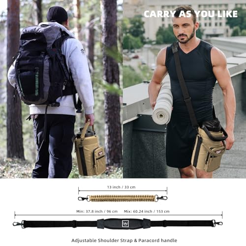 Image of NATURE PIONEOR Neoprene Insulated Water Bottle Holder with Shoulder Strap for Half Gallon 64OZ / One Gallon 128OZ Sports Water Jugs Bottles, Carrier /Pouch Sleeve for Outdoor Camping, Hiking, Fishing