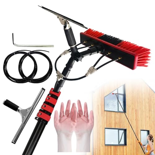 Brosse de nettoyage pour vitres et panneaux photovoltaïques avec raclette