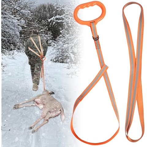 Hunthor Deer Drag Harness with Wider High-Strength Handle, 1100lbs Deer Drag Rope, Easy to Use Deer Hunting Accessories for Big and Small Game Cover