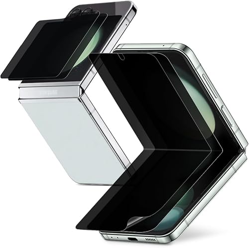 Miniatura 6 de Paquete de 2 protectores de pantalla antiespía para Samsung Galaxy Z Flip 4, 2 piezas en el interior de película híbrida flexible EPU de alta