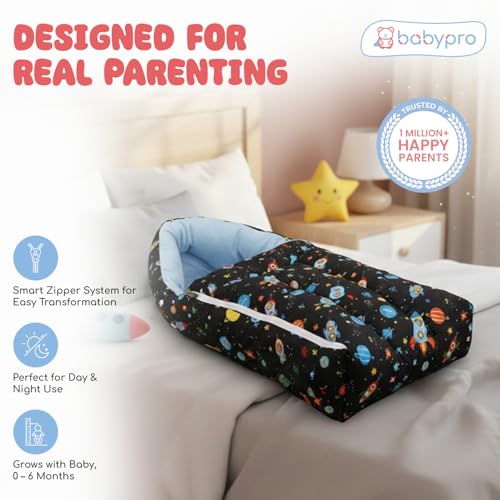 Image of BabyPro 3-in-1 Baby Sleeping Bag, Carry Nest & Mattress, Travel Baby Bed for Newborns (0 to 6 Months)