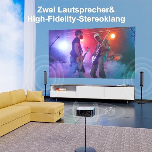 【Autofokus/Trapezkorrektur】Beamer VISULAPEX U1 WiFi6 20000 Lumens 1080P Full HD 4K Unterstützt, 200" Display, 4D Trapezkorrektur, Heimkino Video Beamer kompatibel mit Smartphone/TV Stick/PS5 - Image 6