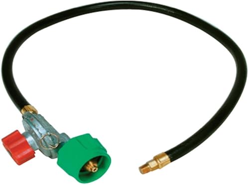 King Kooker 04503 Regulador ajustable de alta presión con conexión tipo 1 y manguera LP enumerada con rosca y orificio de tubería macho