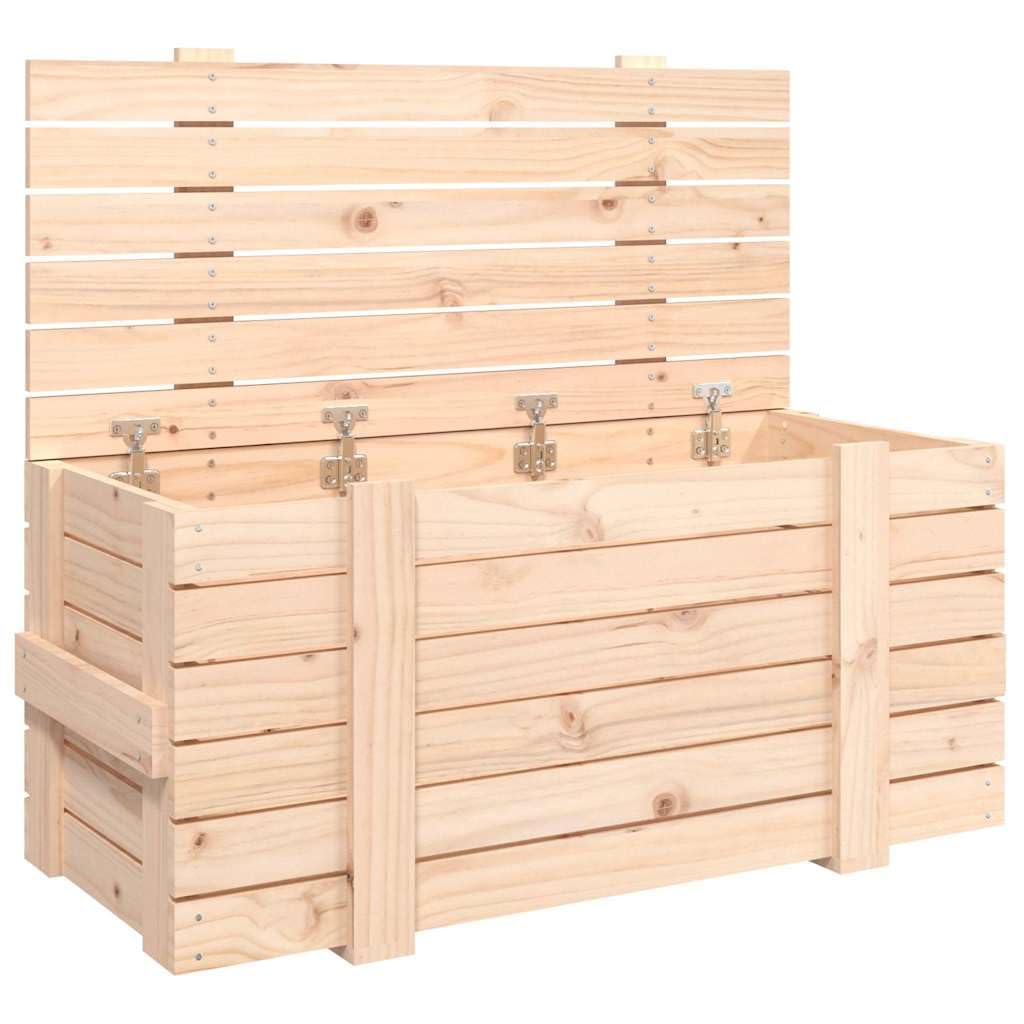 Coffre en pin massif pour organiser le salon et ranger les tapis encombrants avec style