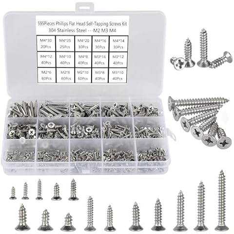 FandWay 595Pcs Stainless Steel Screws Set Cover