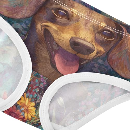 Girls Underwear Soft Cotton Dachshund Kids Panties in Sizes 2/3t, 4t, 5t, 6 and 84