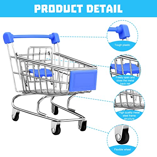 12 Pcs Mini Shopping Handcart Doll Playsets Supermarket Cart Small Grocery Cart Sturdy Mini Stuff Utility Metal Toy Shopping Cart Storage Toys Play Dolls Accessories (Assorted Colors) #TOP3