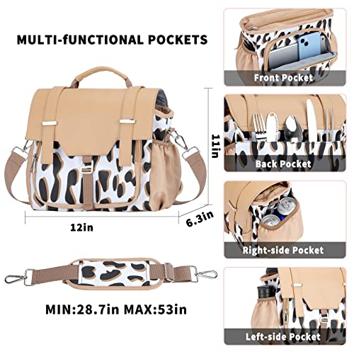 Scothen Lunch Bag For Women,Insulated Lunch Box,Large Lunch Tote Bag For Adult,Leakproof Tote Cooler Bag With Shoulder Strap,Reusable Lunch Purse Cute Lunch Bag For Women Teacher Nurse Working, Brown #TOP3