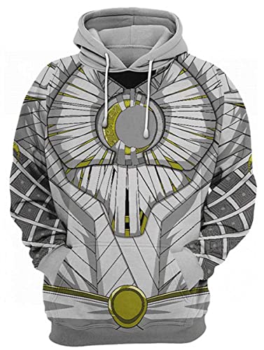 Yazkimo Unisex Adult Cosplay Costume Sweatshirt 3D Printed Hooded Pullovers Jacket Casual Sweater Hoodies (US Alpha X-Large Regular Regular Grey)