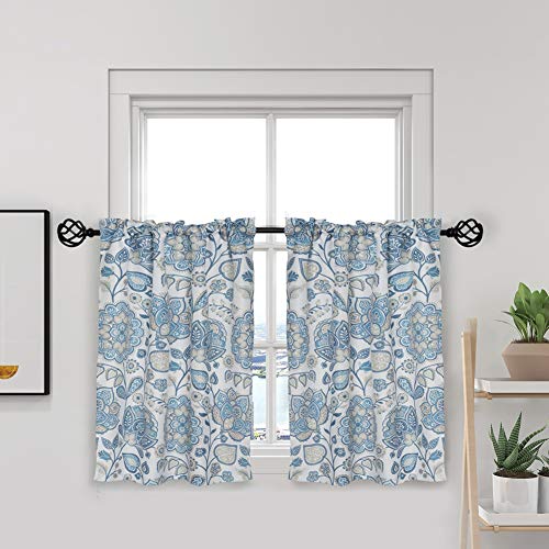 oremila Kitchen Curtain Valance Multi-Color Floral Window Valance for Kitchen and Bathroom, Rod Pocket, 54
