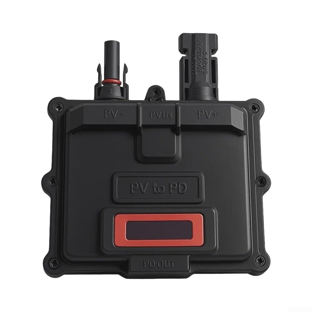 Caricabatterie solare da 65 W, uscita USB-C multi-voltaggio con display oled per cellulari, tablet, computer portatili, da campeggio, in ABS, nero