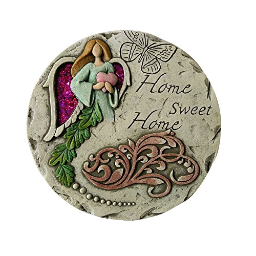 Comfy Hour Farmhouse Collection 10" Angel Home Sweet Home Garden Stepping Stone, Concrete