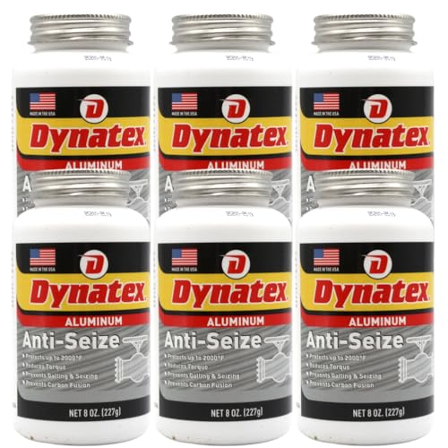 Image of Dynatex Aluminum Anti-Seize 8 oz Can - General Purpose, Prevents Galling Seizing Corrosion, High Heat & Pressure Resistant, Aluminum & Graphite (6-Pack)