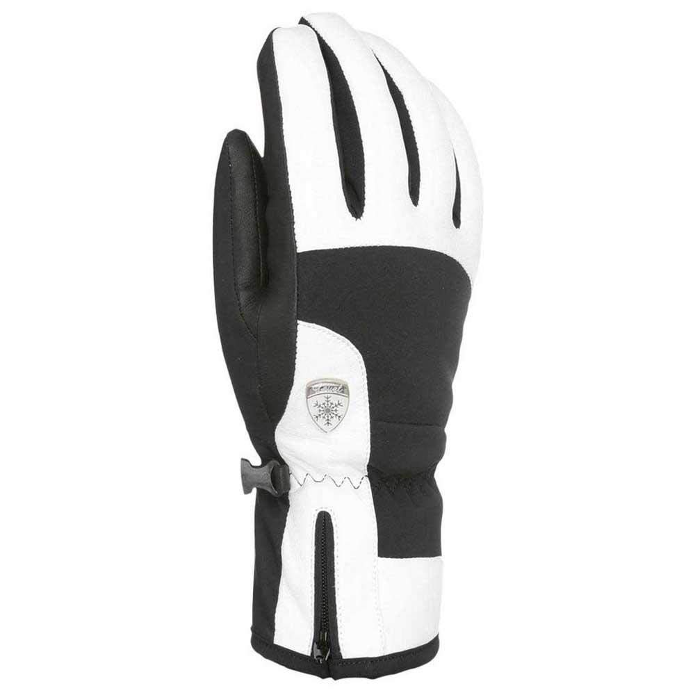 Level Guantes Iris para Mujer, Color Blanco y Negro, 8/M