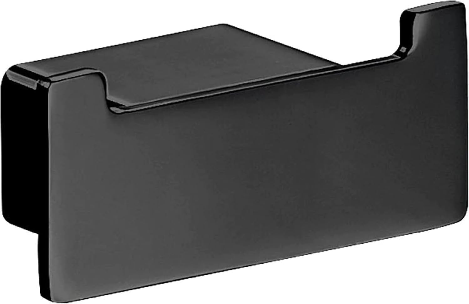 Emco LOFT Wall Mounted Double Hooks, Easy Care Aluminium Hanger for 2 Towels, Minimalist Screw Towel Hook, Black