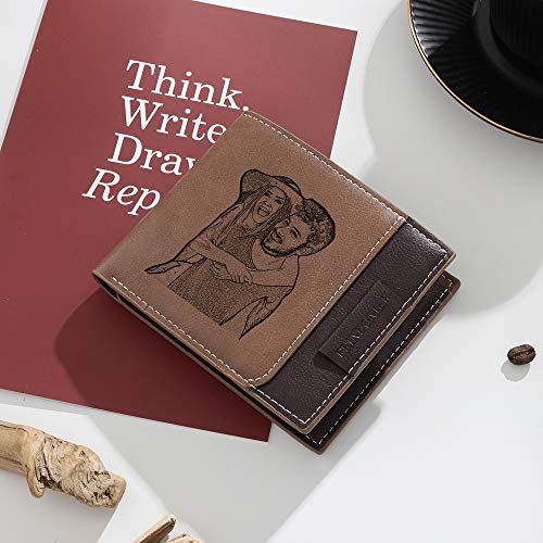 Personalized Leather Wallets for Men Custom Engraved Bifold Wallet Personalized Gifts for Him Husband Dad Boyfriend Groomsmen (Style 2)2