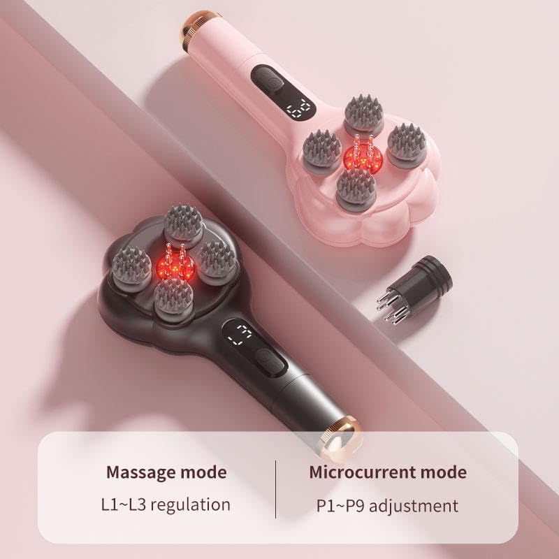 Image of SEAHELTON 2026 Uprgraded Handheld Electric Scalp Head Massager Red Light Heating with Companion Pain Relief & Relaxing Features