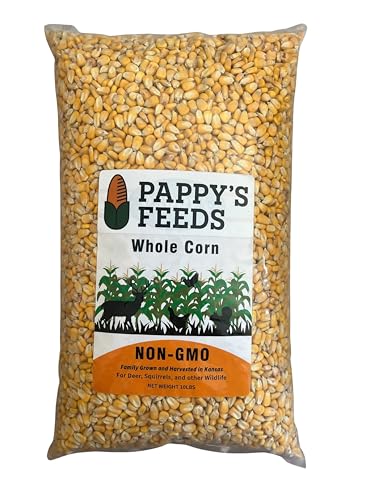 Pappys Feeds Non-GMO Whole Corn Feed for Squirrels Birds Chickens and All Other Wildlife 10lbs
