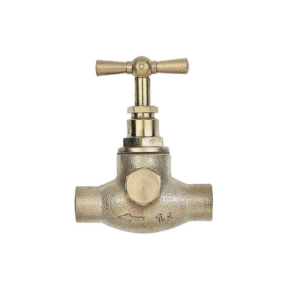 Air Cut Off Valve Soldering Tip Diameter 18 Brushed Brass Ref 136593