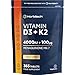 Price comparison product image Vitamin D3 4000iu and Vitamin K2 MK7 100ug | 365 Tablets (1 Year Supply) | High Strength Vegetarian Supplement | Immune System & Bone Support | by Horbaach