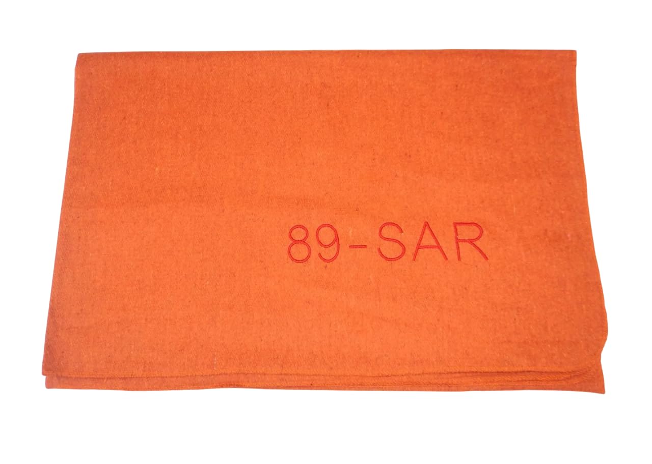 Orange SAR Search & Rescue Couverture lestée en laine mélangée – La couverture épaisse parfaite de 165 x 225 cm – Couverture robuste de qualité supérieure pour la survie en extérieur, le camping, la