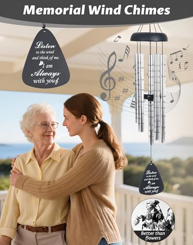 Memorial Wind Chimes for Loss of Loved One Memorial Sympathy Wind Chimes Gifts for Loss of Dad Mom Grandpa Condolence Remembrance Deep Tone Wind Chimes for Outside Decoration (Patio, Graden, Yard) - image 3