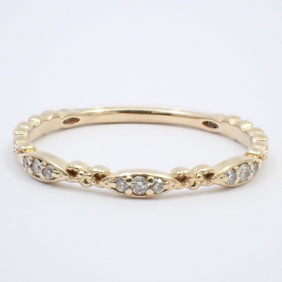 agete K10リング 10号 ダイヤ 0.06ct