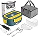 Scaldavivande Elettrico 12V 24V 220V 40W Lunch Box Termico 1,5L Scalda Vivande Portatile in Acciaio Inox con Forchetta Cucchiai e Borsa Termica porta pranzo elettrico per Auto Camion Ufficio