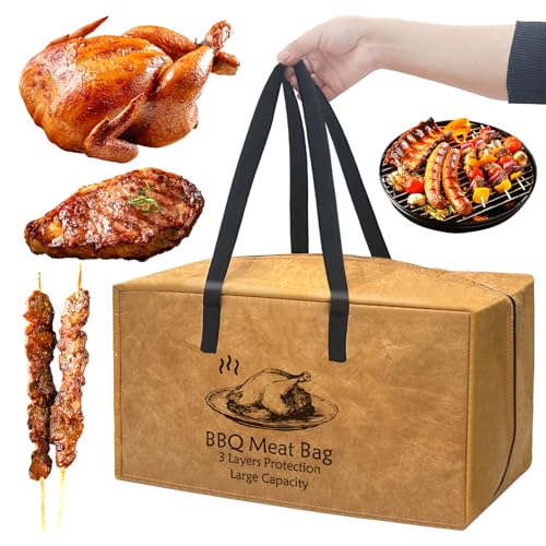 Vazioyar BBQ Blanket,BBQ Blanket for Resting Meat,Grilling Bags,BBQ Meat Bag, Reusable Insulated Brisket Resting Blanket with Zipper, 19 inches Large Capacity Foldable, Birthday Gift