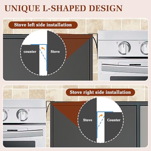 Image of Stainless Steel Stove & Counter Top Gap Covers Adjustable Length 13.8 inch-27.6 inchOven Side Filler Kit Between, Heat Resistant Slide-in Range Trim Guard for Seamless Kitchen Accessories (Silver)