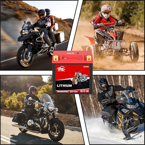 Image of Lithium Motorcycle Battery YTX12-BS 12V, Lightweight LiFePO4 Replacement, High Starting Power, Maintenance-Free Powersports Battery