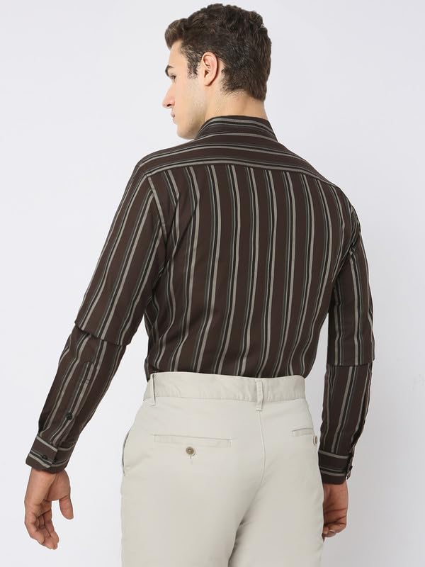 Image of Men's Striped Cotton Formal Shirt