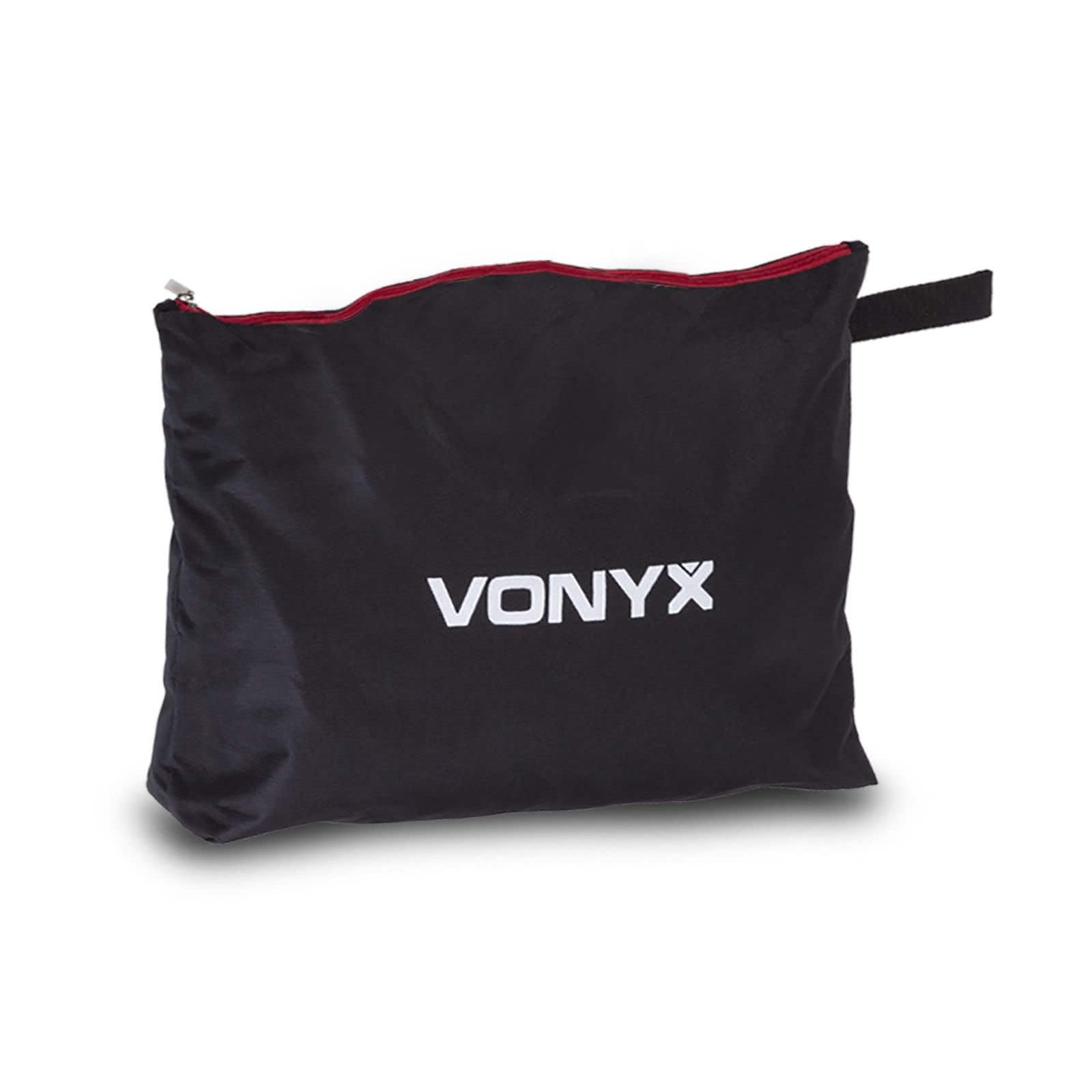 VONYX DB4 Toile de Remplacement pour Cabine DJ DB4 - Noir, avec Bande Scratch, Lavable, 4 Pièces Pliables, Ignifuge, avec Housse pour Le Transport