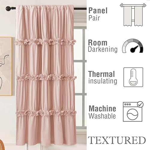 Image of Homechoice Decor Thermal Insulated Window Curtains, 42 inch W x 63 inch L (Pair)