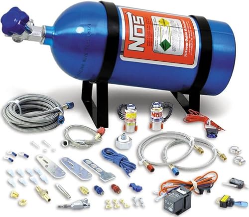 New Nos Single Fogger Wet Nitrous System,10 Lb Blue Bottle,35-75 Hp,Compatible With 4 & 6 Cylinder Multi-Point Еfi Engines #TOP19