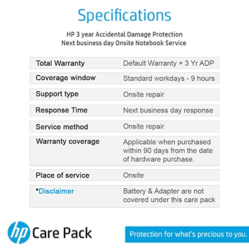 Image of Care Pack by HP 3 Years Accidental Damage Protection ADP with Next Day Onsite Support for Pro Book 400 Series Laptops (Email Delivery, No Physical Kit)