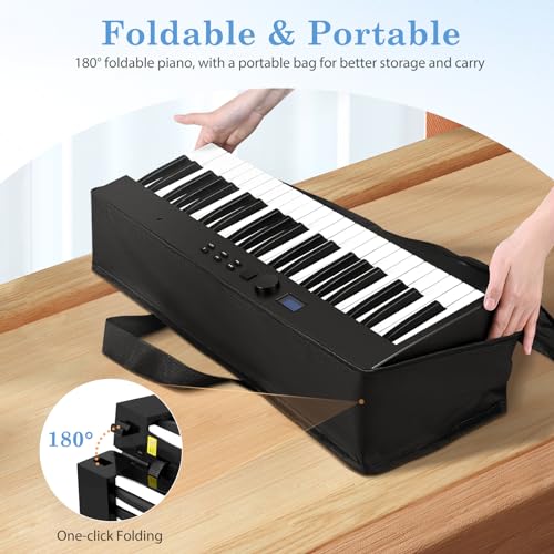 Tanniws Clavier de Piano 88 touches Pliant piano électronique Piano multifonctionnel Clavier électronique 128 tons pliable à 180° Pliant piano - Les Beatles, Paul McCartney, John Lennon, RIngo Starr, George Harrison Tanniws Clavier de Piano 88 touches Pliant piano électronique Piano multifonctionnel Clavier électronique 128 tons pliable à 180° Pliant piano – Image 8